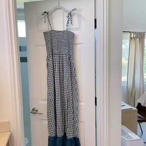 Pinkblush blue gingham maxi dress